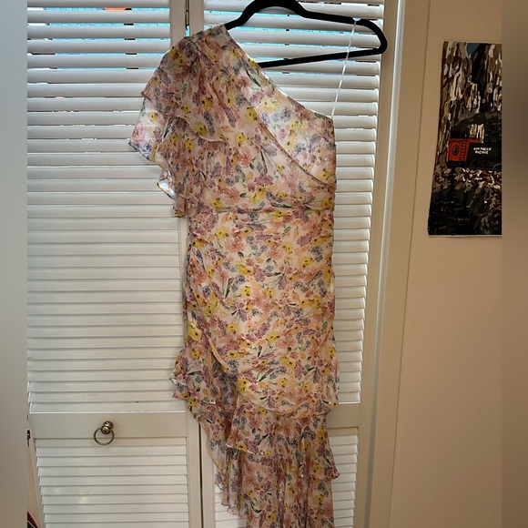 AMUR Clayton dress — floral one shoulder size 4 - Picture 6 of 6